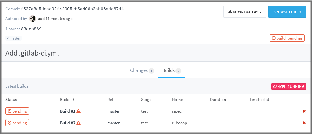 Какая секция в файле gitlab ci yml отвечает за описание стадий сборки проекта